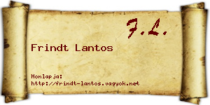 Frindt Lantos névjegykártya
